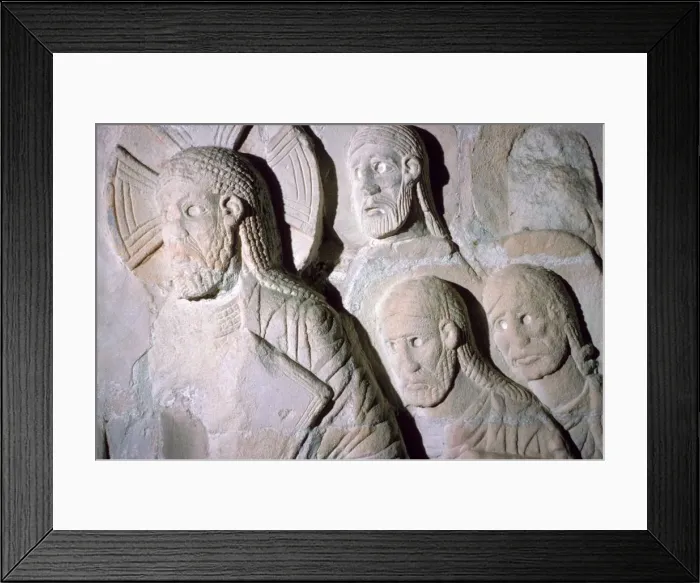 Framed Print : Stone relief of Christ entering Jerusalem