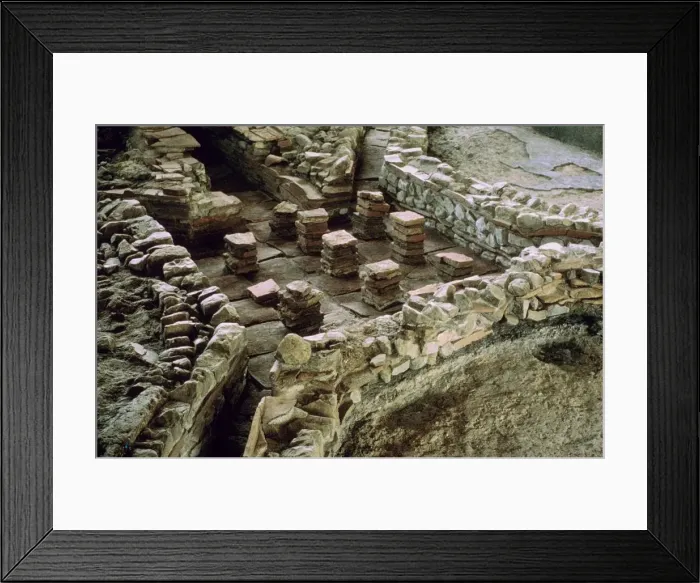 Framed Print : Foundation of a hypocaust, 3rd century Framed Print : Foundation of a hypocaust, 3rd century