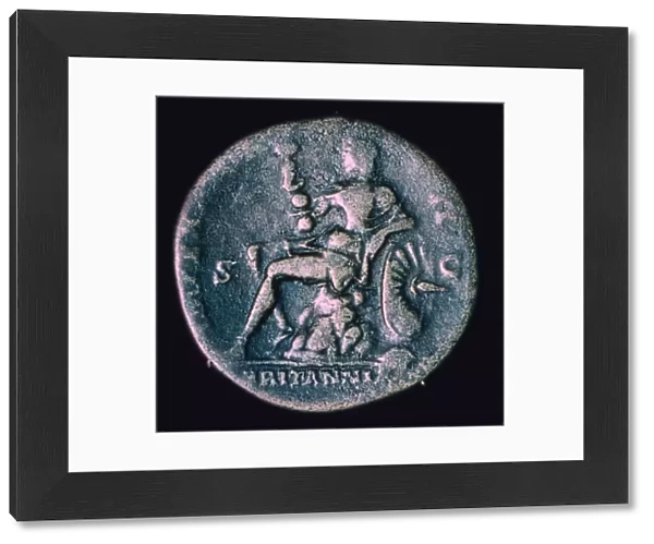 Image of Britannia on the reverse of a Roman coin