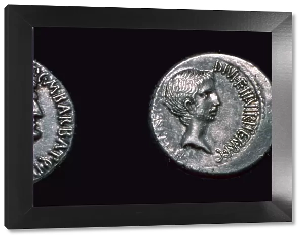 Late republican denarii with Mark Antony and Augustus Caesar, 1st century BC