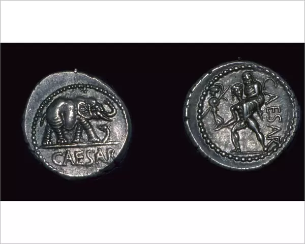 Late republican denarii of Julius Caesar, 1st century BC