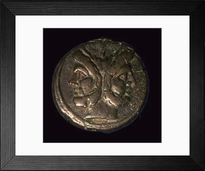 Framed Print : Bronze Roman republican As, 1st century Framed Print : Bronze Roman republican As, 1st century
