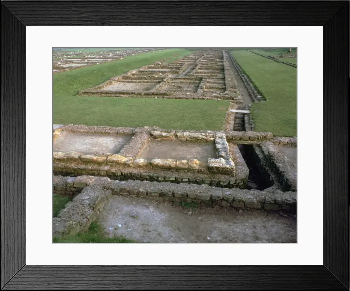 Framed Print : West corner of the Roman fortress at Caerleon, 2nd century Framed Print : West corner of the Roman fortress at Caerleon, 2nd century