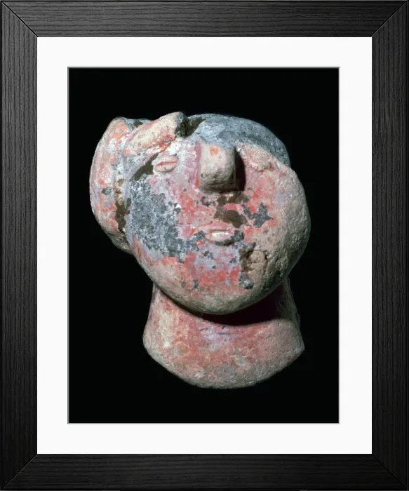 Framed Print : Copper age pottery head Framed Print : Copper age pottery head