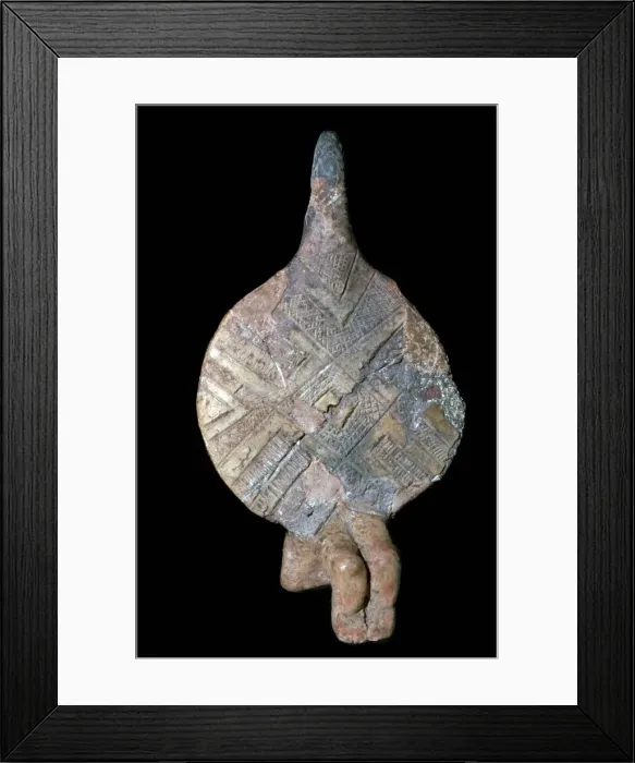 Framed Print : Seated fiddle-idol, 21st century BC Framed Print : Seated fiddle-idol, 21st century BC