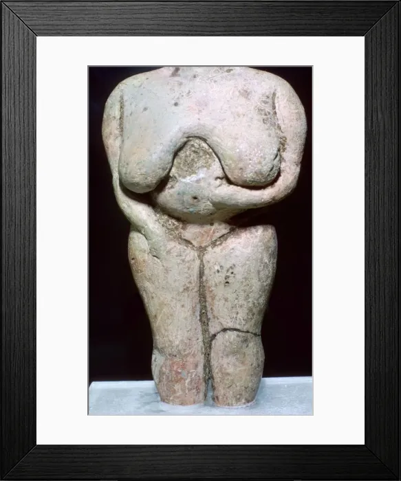Framed Print : Fat lady statuette, (3500-2300 BC) Framed Print : Fat lady statuette, (3500-2300 BC)