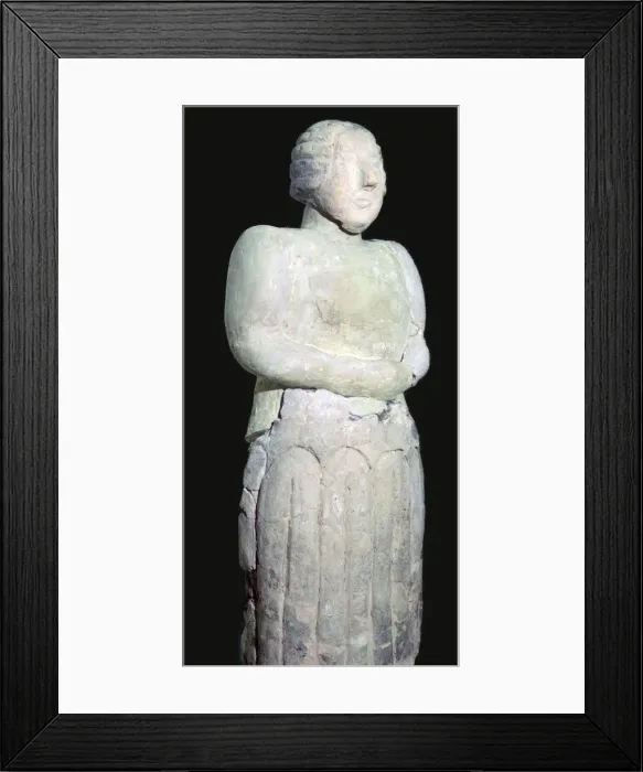 Framed Print : Stone female figure from the Tarxien temples. 31st century BC Framed Print : Stone female figure from the Tarxien temples. 31st century BC
