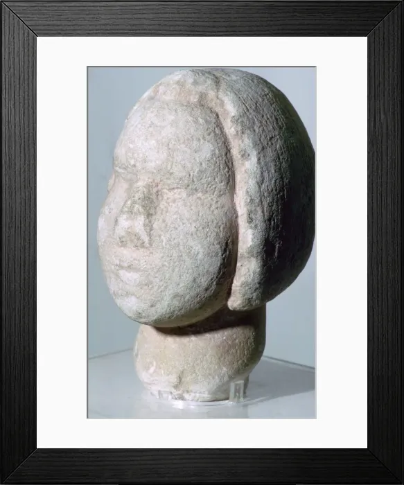 Framed Print : Stone head of Fat Lady Framed Print : Stone head of Fat Lady