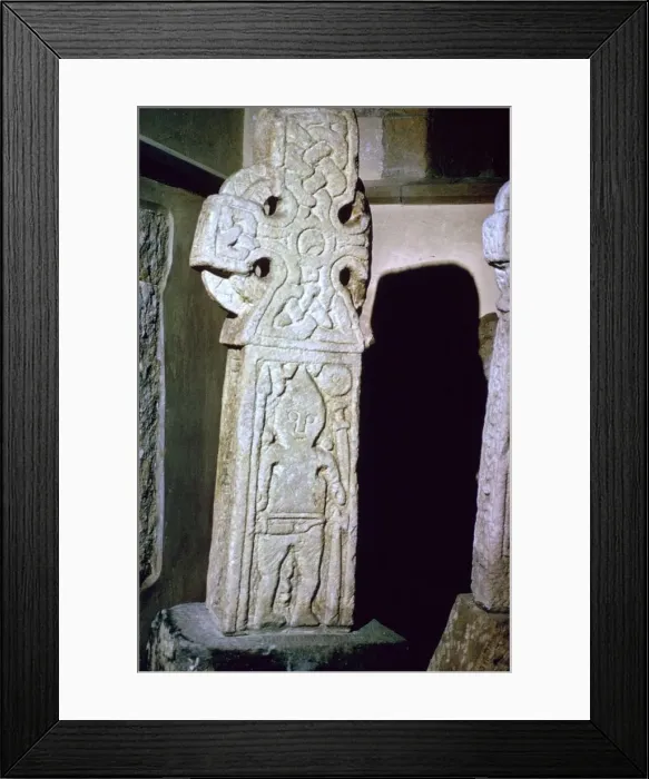 Framed Print : An Anglo-Scandinavian Cross showing a warrior, c. 10th century Framed Print : An Anglo-Scandinavian Cross showing a warrior, c. 10th century