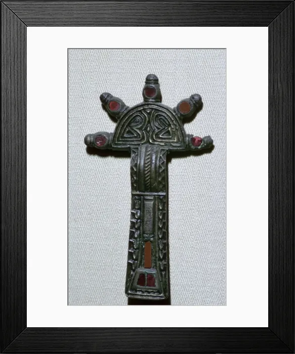 Framed Print : Anglo-Saxon radiate-headed brooch, 5th century Framed Print : Anglo-Saxon radiate-headed brooch, 5th century