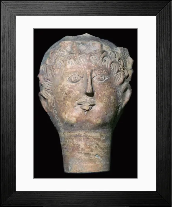 Framed Print : Romano-British pottery head Framed Print : Romano-British pottery head