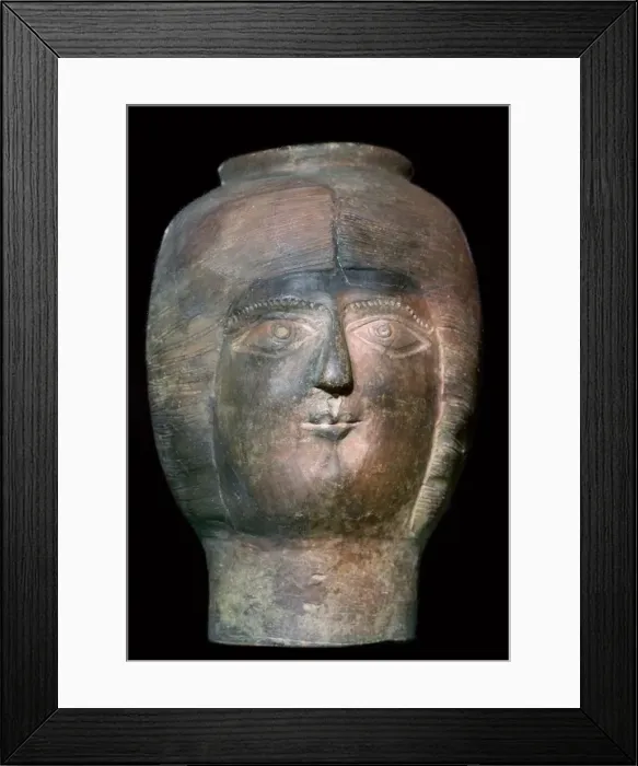 Framed Print : Romano-British pot in the form of a head Framed Print : Romano-British pot in the form of a head