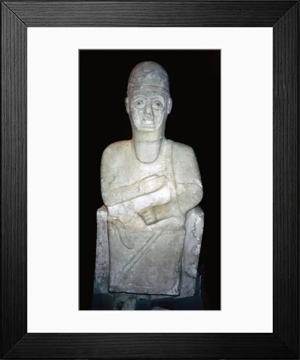 Framed Print : Statue of Idrimi, Late Bronze Age / Syrian, 16th century BC Framed Print : Statue of Idrimi, Late Bronze Age / Syrian, 16th century BC