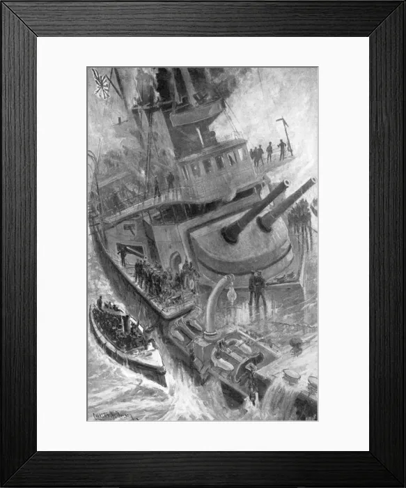 Framed Print : Sinking of the Japanese warship Hatsuse, Russo-Japanese War, 1904-5 Framed Print : Sinking of the Japanese warship Hatsuse, Russo-Japanese War, 1904-5