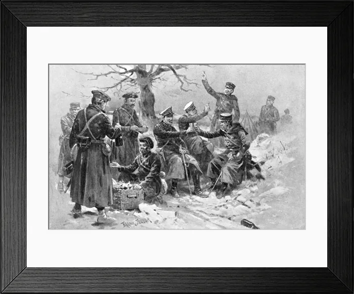 Framed Print : Japanese and Russian soldiers fraternising, Russo-Japanese War, 1904-5 Framed Print : Japanese and Russian soldiers fraternising, Russo-Japanese War, 1904-5