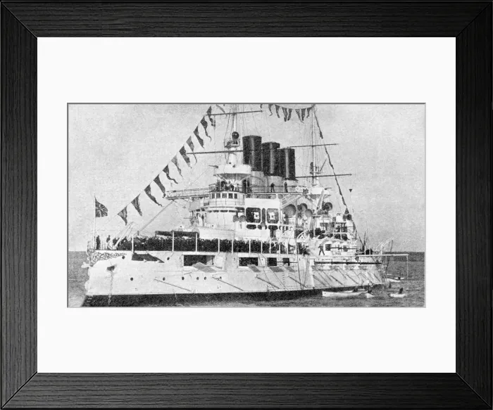 Framed Print : Russian battleship Retvisan, Russo-Japanese War, 1904-5 Framed Print : Russian battleship Retvisan, Russo-Japanese War, 1904-5