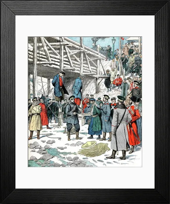 Framed Print : Japanese spies being hanged, Russo-Japanese War, 1904-5 Framed Print : Japanese spies being hanged, Russo-Japanese War, 1904-5