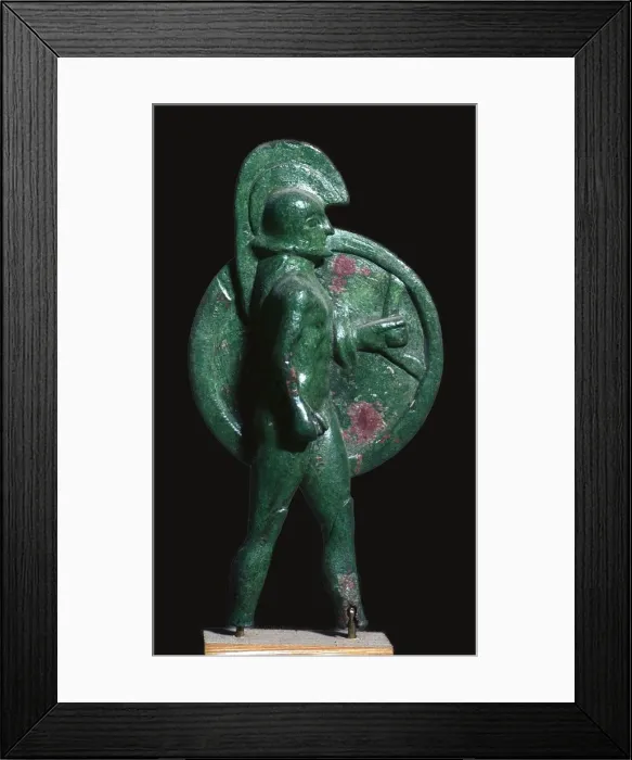 Framed Print : Greek bronze of a warrior, 6th century BC Framed Print : Greek bronze of a warrior, 6th century BC