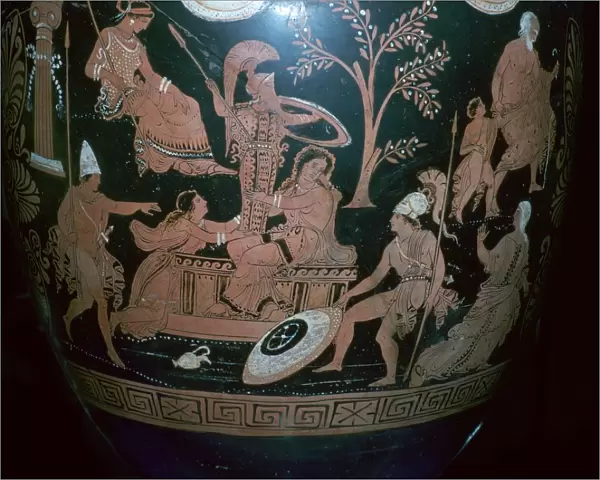 Greek red-figured volute krater with scene from the sack of Troy, 4th century BC. Artist: Illupersis Painter