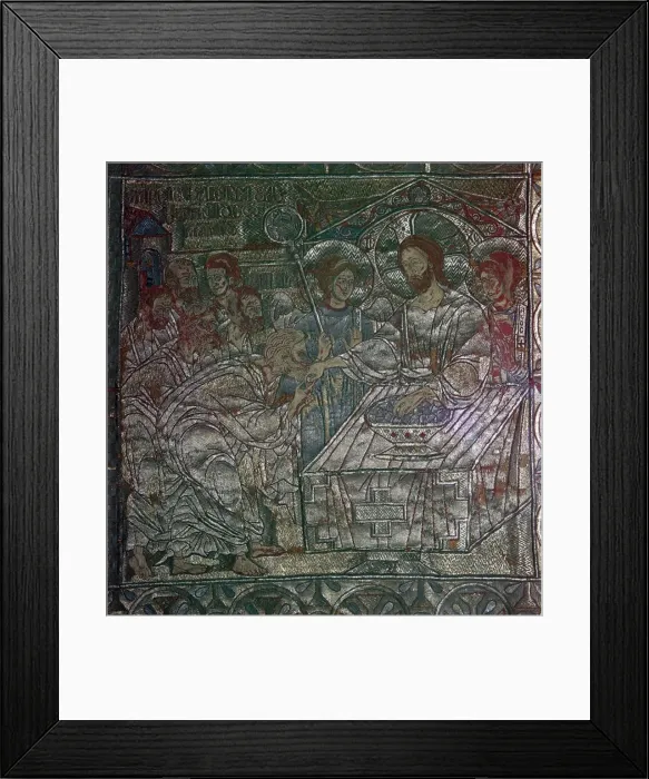 Framed Print : Detail of the Last Supper of Salonika embroidered on vestments, 14th century Framed Print : Detail of the Last Supper of Salonika embroidered on vestments, 14th century