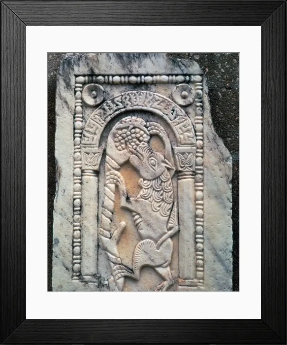 Framed Print : Marble Roman slab of the Fox and Grapes Framed Print : Marble Roman slab of the Fox and Grapes