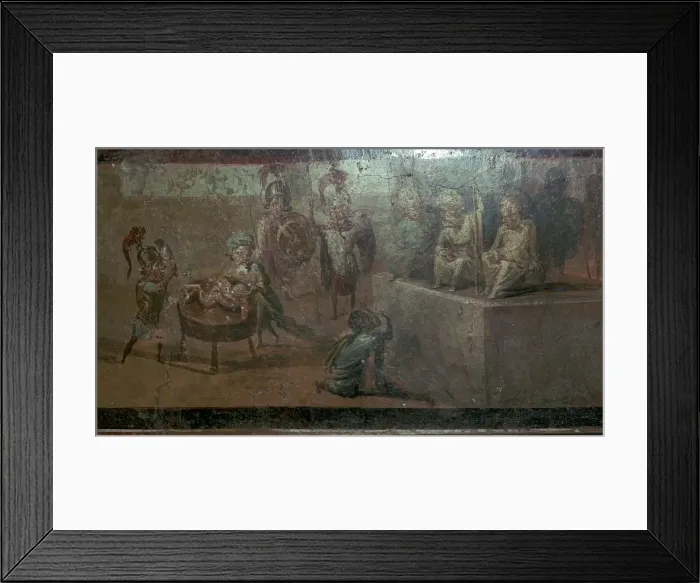 Framed Print : Roman wall-painting of the Judgement of Solomon Framed Print : Roman wall-painting of the Judgement of Solomon