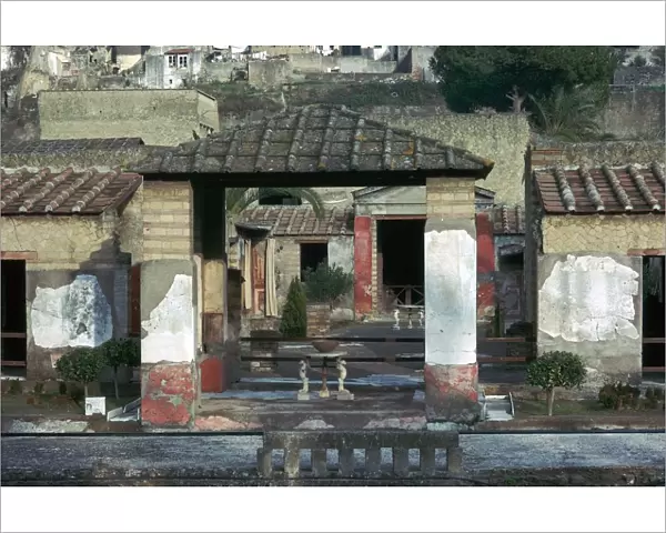 The house of the stags in the Roman town of Herculaneum