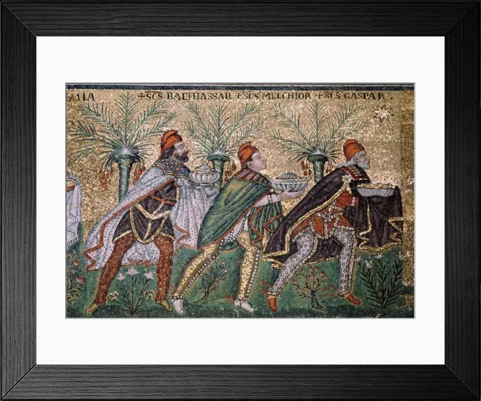 Framed Print : Mosaic of the adoration of the magi, 6th century Framed Print : Mosaic of the adoration of the magi, 6th century