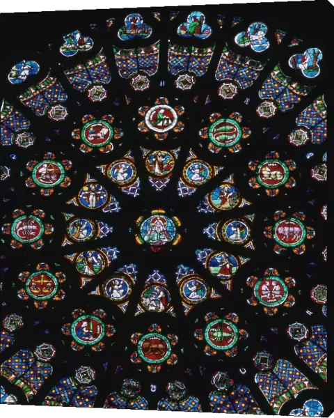 Rose window in the south transeit of St Denis, 12th century