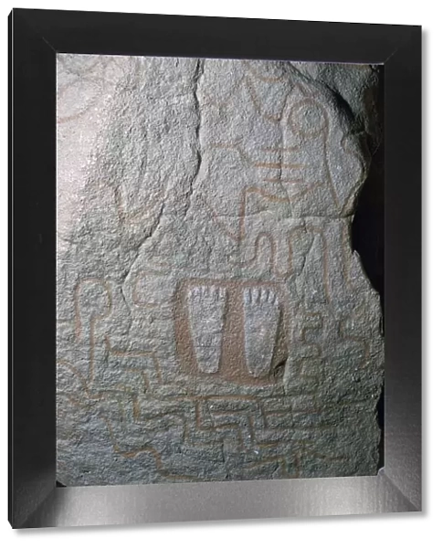 Cast of a slab from the Tumulus of Petit-mont, Prehistoric