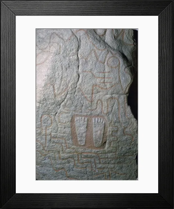 Framed Print : Cast of a slab from the Tumulus of Petit-mont, Prehistoric Framed Print : Cast of a slab from the Tumulus of Petit-mont, Prehistoric