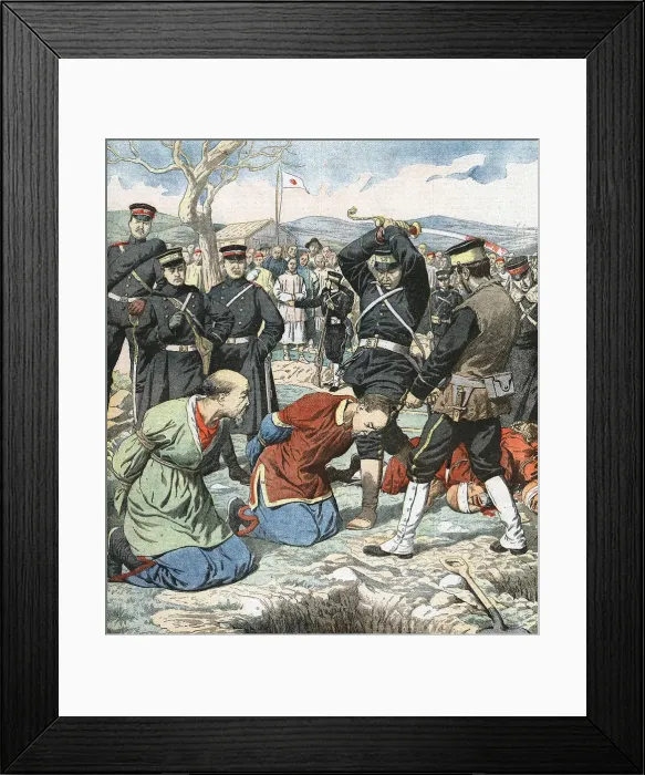 Framed Print : Japanese beheading Chinese functionaries, Russo-Japanese War, 1904-5 Framed Print : Japanese beheading Chinese functionaries, Russo-Japanese War, 1904-5