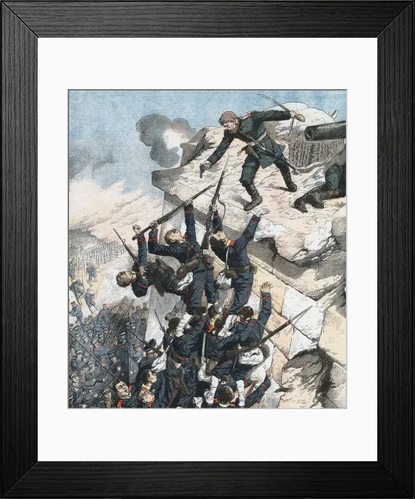 Framed Print : Captain Lebedief heroically defending the bastion at Port Arthur, Russo-Japanese War, 1904-5 Framed Print : Captain Lebedief heroically defending the bastion at Port Arthur, Russo-Japanese War, 1904-5