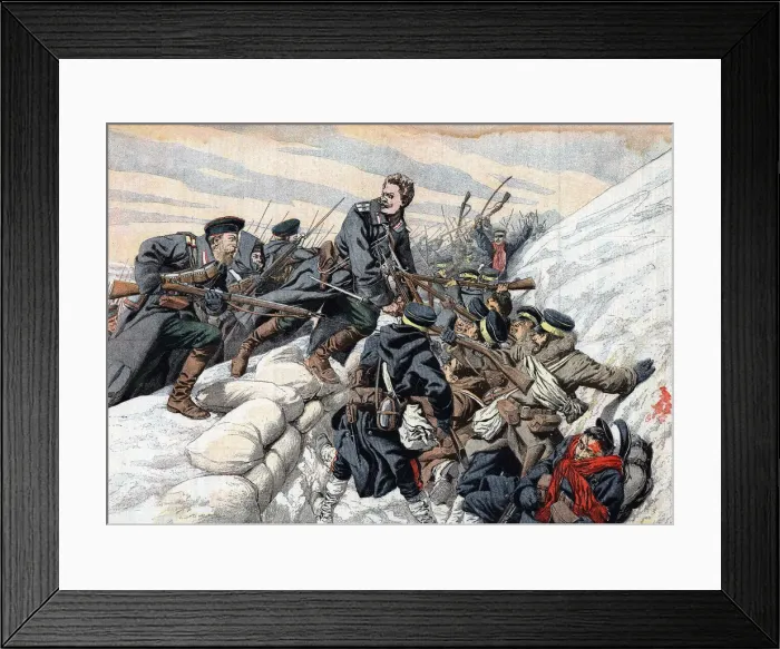 Framed Print : Russian attack on the Japanese trenches, Russo-Japanese War, 1904-5 Framed Print : Russian attack on the Japanese trenches, Russo-Japanese War, 1904-5
