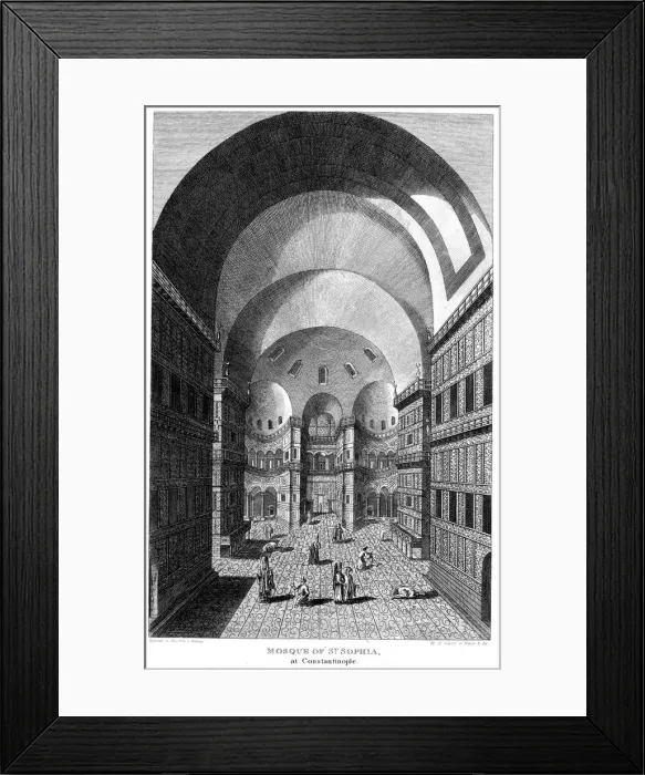 Framed Print : Interior of Hagia Sophia, Constantinople, Engraving, 1815 Framed Print : Interior of Hagia Sophia, Constantinople, Engraving, 1815