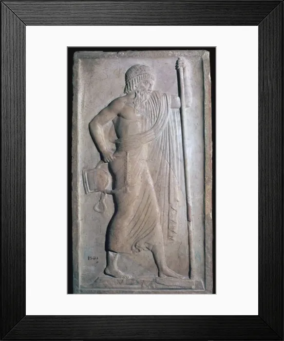 Framed Print : Archaic Roman relief of Apollo Framed Print : Archaic Roman relief of Apollo