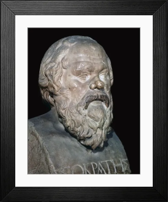 Framed Print : Bust of the Greek philosopher Socrates, 5th century BC Framed Print : Bust of the Greek philosopher Socrates, 5th century BC