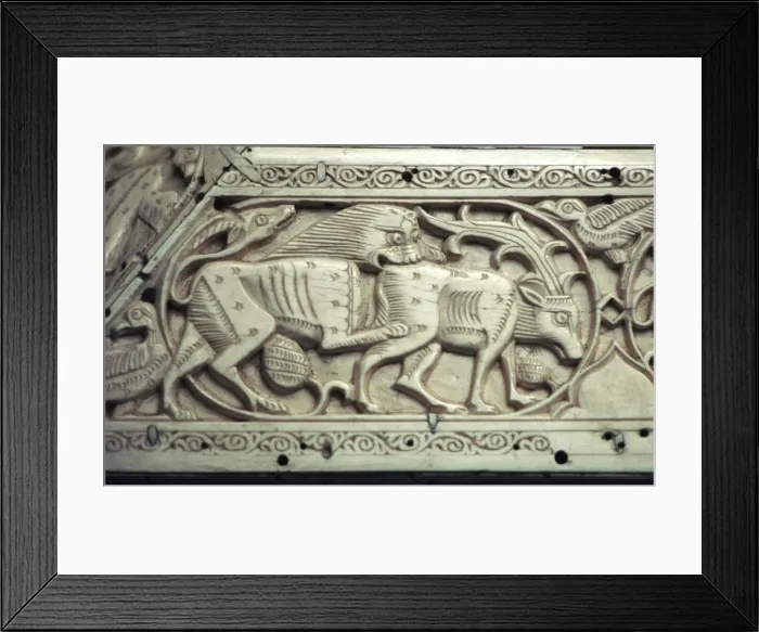 Framed Print : Detail of an Islamic ivory box, 11th century Framed Print : Detail of an Islamic ivory box, 11th century