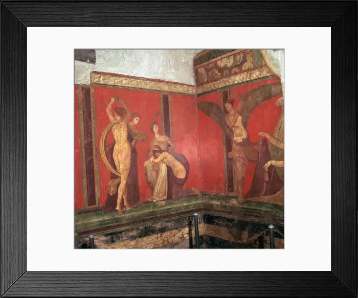 Framed Print : Wall-paintings from the Villa of the Mysteries, Pompeii, 1st century Framed Print : Wall-paintings from the Villa of the Mysteries, Pompeii, 1st century