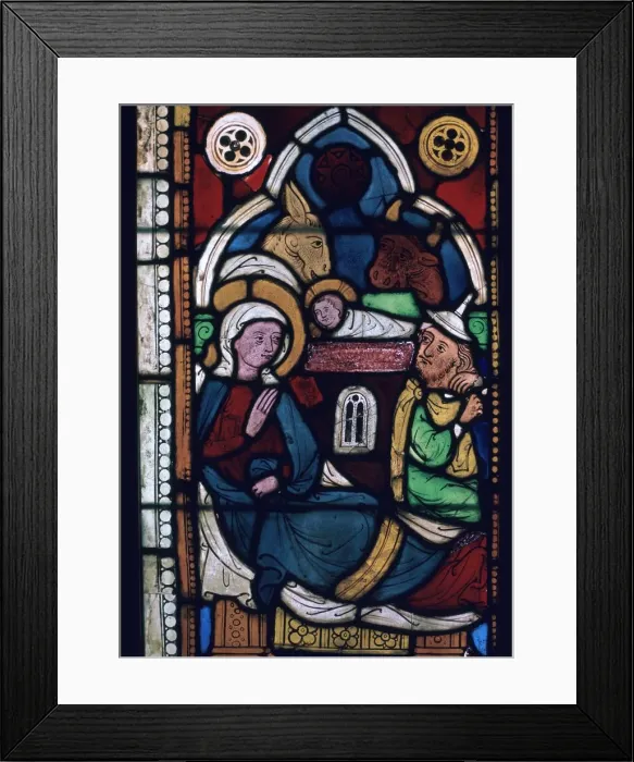 Framed Print : Stained glass Swedish Nativity Framed Print : Stained glass Swedish Nativity
