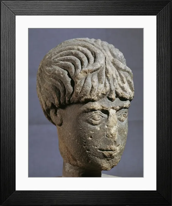 Framed Print : Stone head of Antenociticus, 2nd century BC Framed Print : Stone head of Antenociticus, 2nd century BC