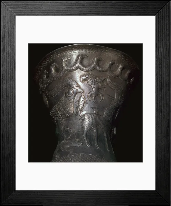 Framed Print : Silver goblet from the Agighiol Treasure, 4th century BC Framed Print : Silver goblet from the Agighiol Treasure, 4th century BC