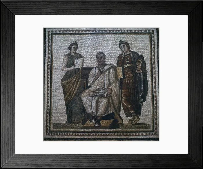 Framed Print : Roman mosaic of Virgil, 1st century Framed Print : Roman mosaic of Virgil, 1st century
