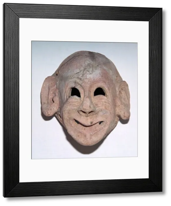 Framed Print : Carthaginian grinning mask, 6th century Framed Print : Carthaginian grinning mask, 6th century