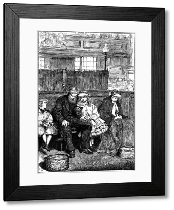 Framed Print : Family at Sunday chruch service in their Box Pew, London, 1862 Framed Print : Family at Sunday chruch service in their Box Pew, London, 1862