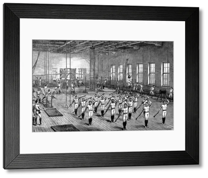 Framed Print : YMCA gymnasium, Longacre, London, c1888 Framed Print : YMCA gymnasium, Longacre, London, c1888