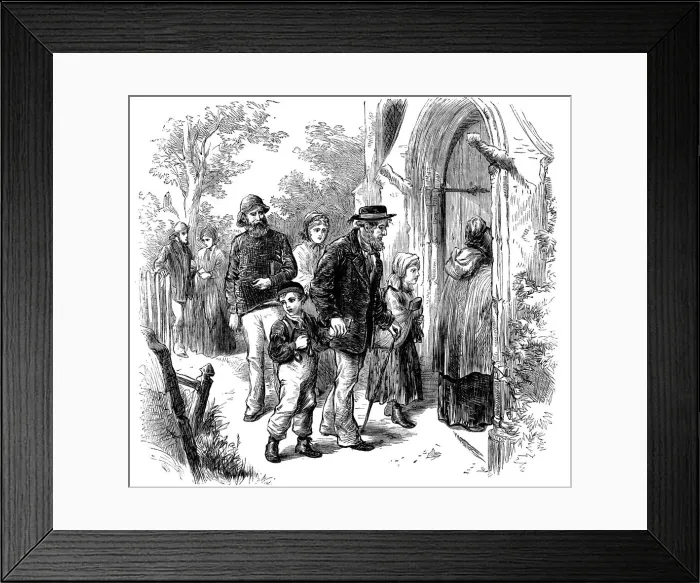 Framed Print : Villagers going to church on Sunday, London, 1872 Framed Print : Villagers going to church on Sunday, London, 1872