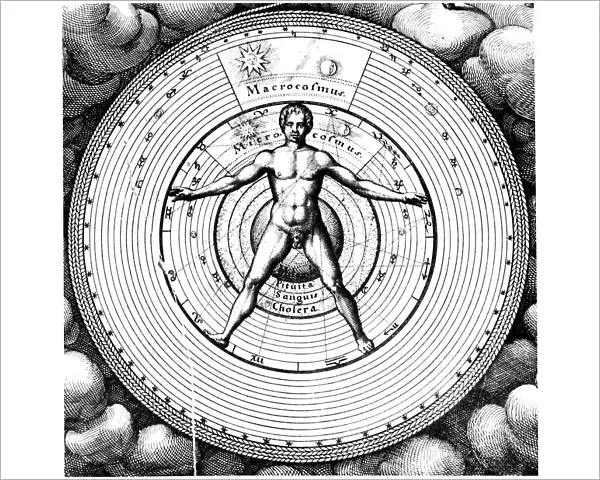 Diagram showing mans position in the universe, 1617-19. Artist: Robert Fludd