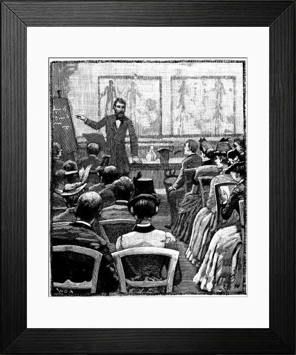 Framed Print : Lecture on physiology and hygiene at the YMCA, 1887 Framed Print : Lecture on physiology and hygiene at the YMCA, 1887