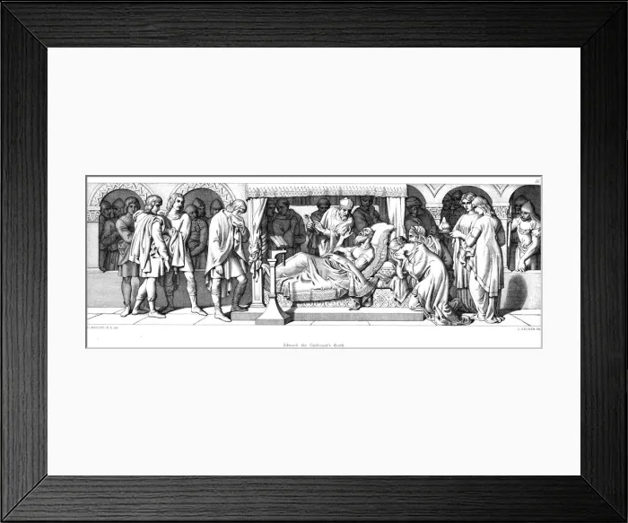 Framed Print : Death of Edward the Confessor, 1042 (1866). Artist: Daniel Maclise Framed Print : Death of Edward the Confessor, 1042 (1866). Artist: Daniel Maclise